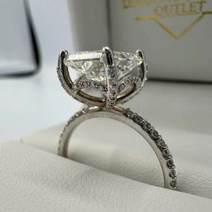 Radiant-Diamond 3.55TCW G VVS2 14K White Gold Size 7 Engagement Ring